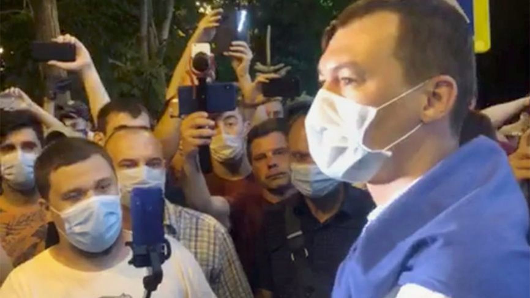 Degtyarev speaks to locals in Khabarovsk amid mass protests in support of arrested governor Sergei Furgal.