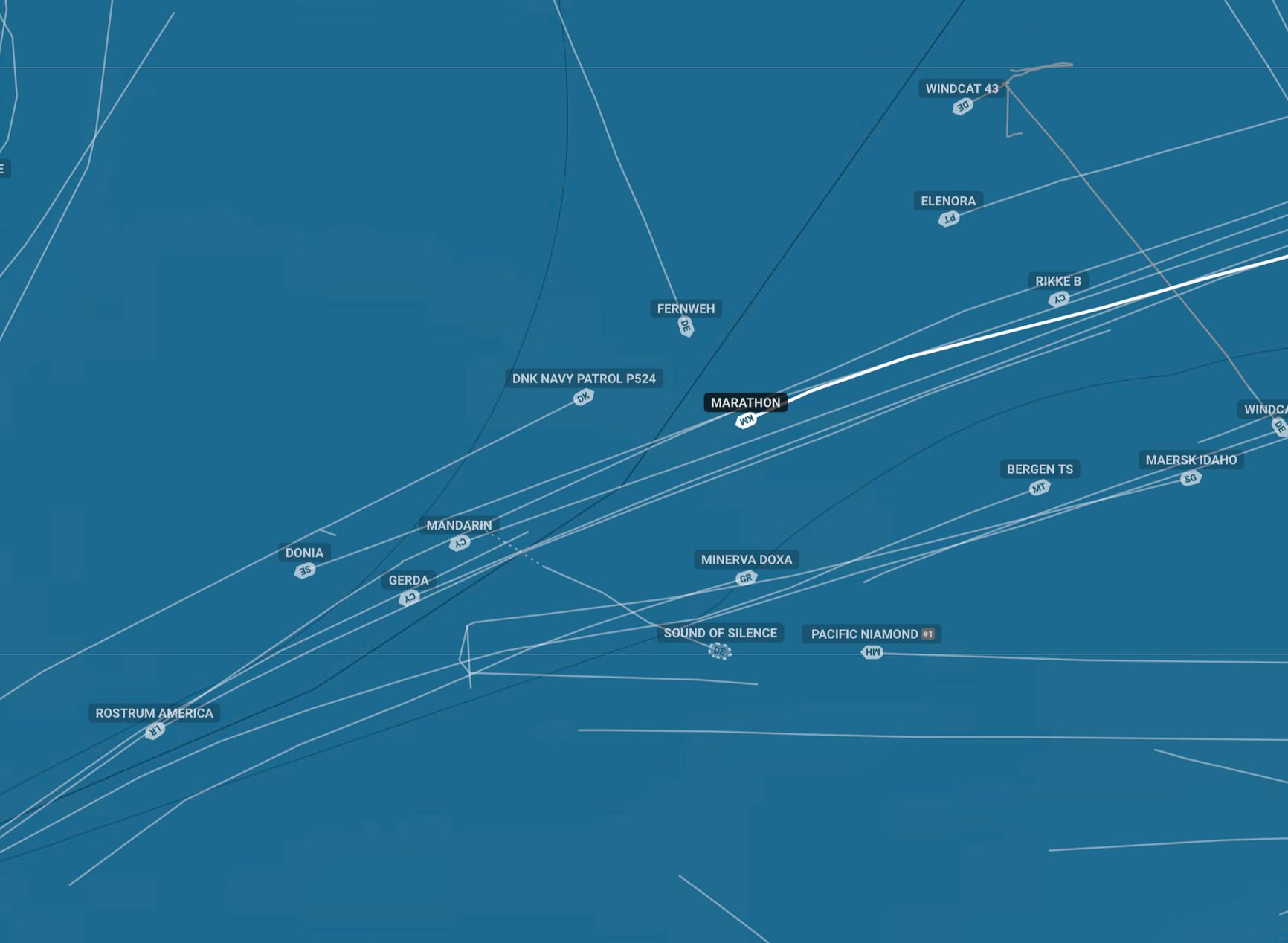 Танкер Marathon и военный патрульный катер Дании DNK NAVY PATROL P524