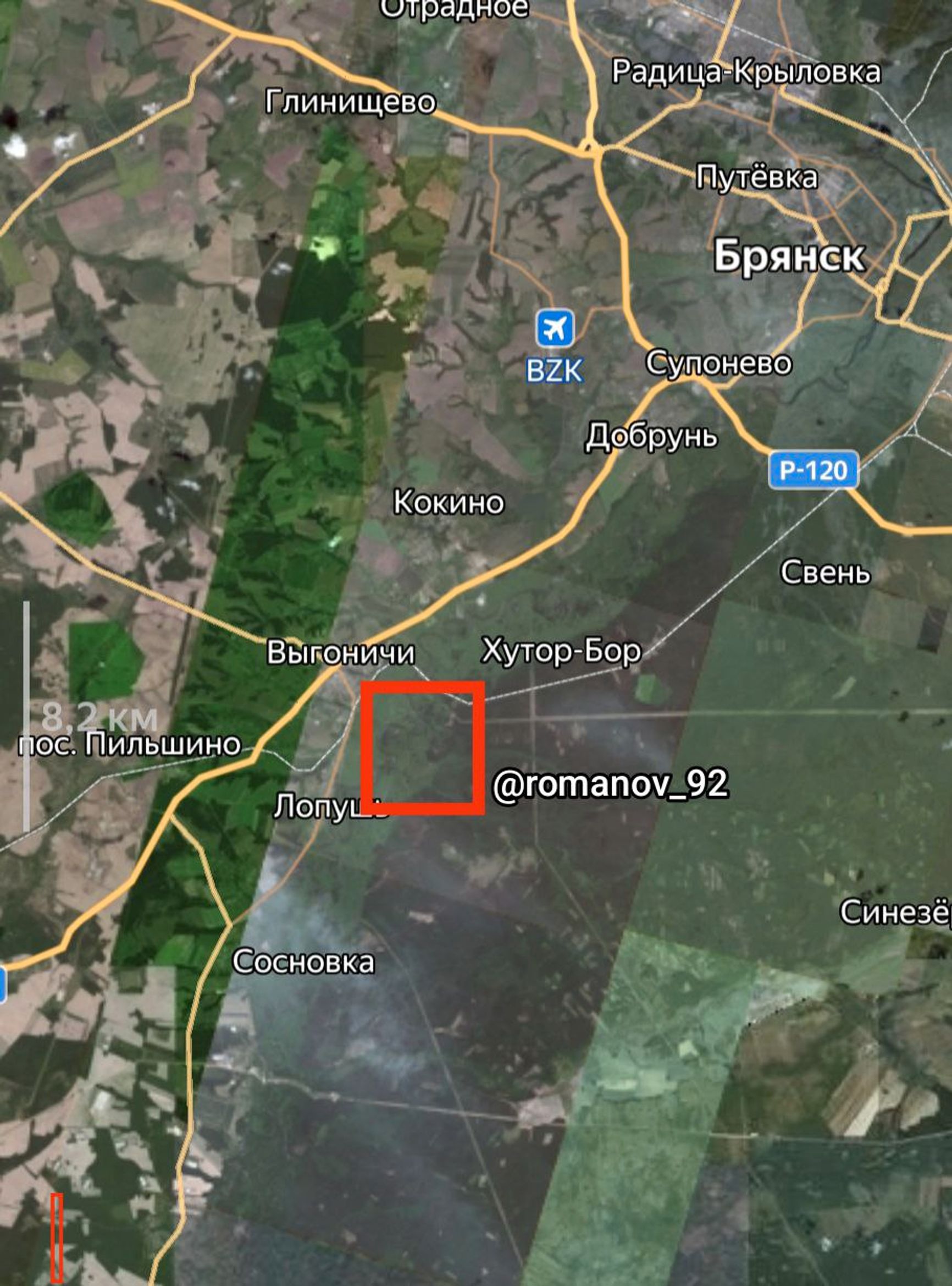 Место обнаружения украинской ДРГ в Брянской области по версии Владимира Романова