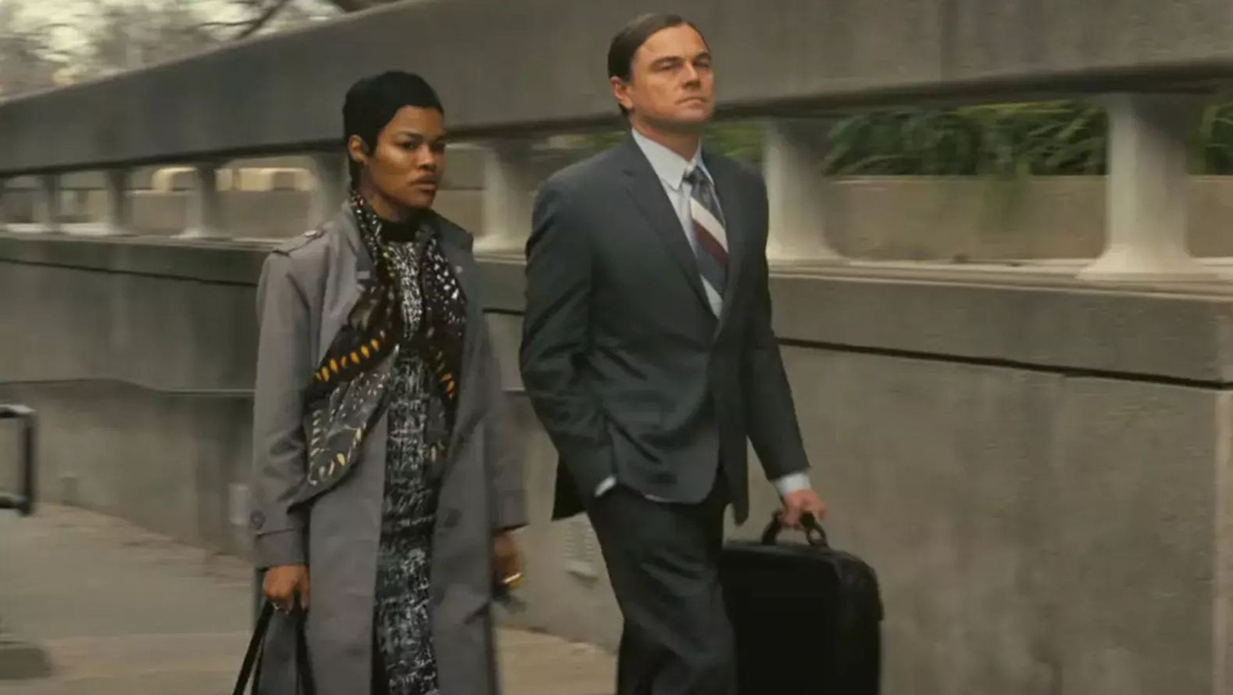 A still from One Battle After Another, a movie depicting the clash between far-left and far-right groups and government forces